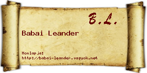 Babai Leander névjegykártya